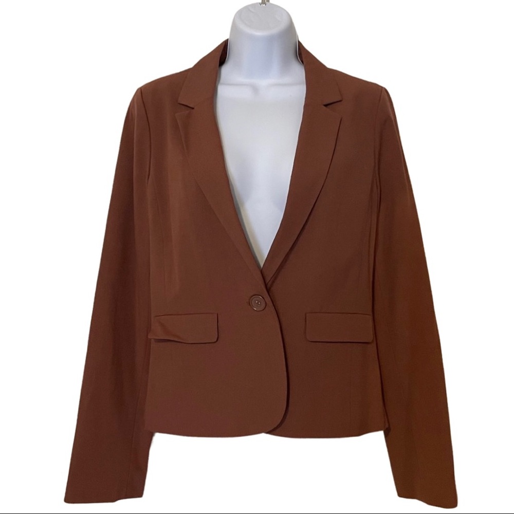 Frenchi Brown Malicacia Single Button Blazer